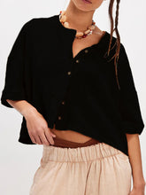 Button Down Half Sleeve Shirt Black OutfitFlow